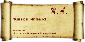 Musics Armand névjegykártya
